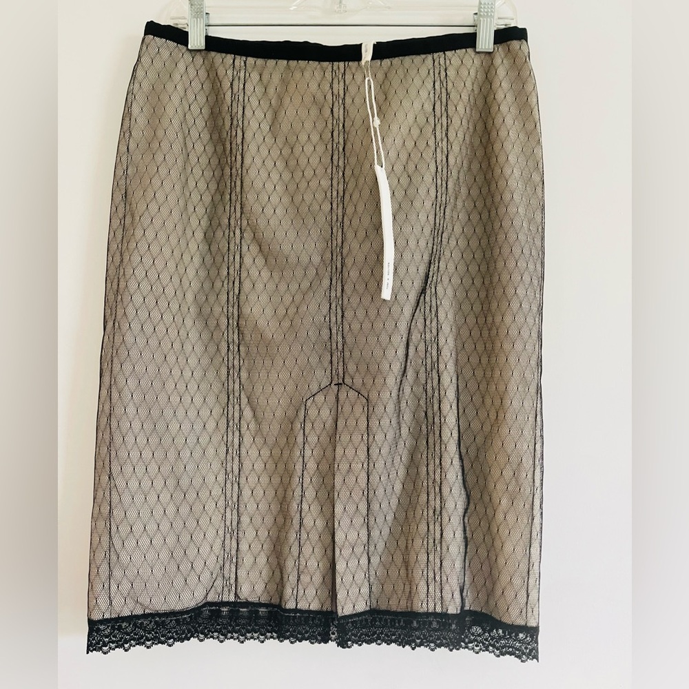 NWT Vintage style Tom Nguyen pencil skirt with black lace overlay
